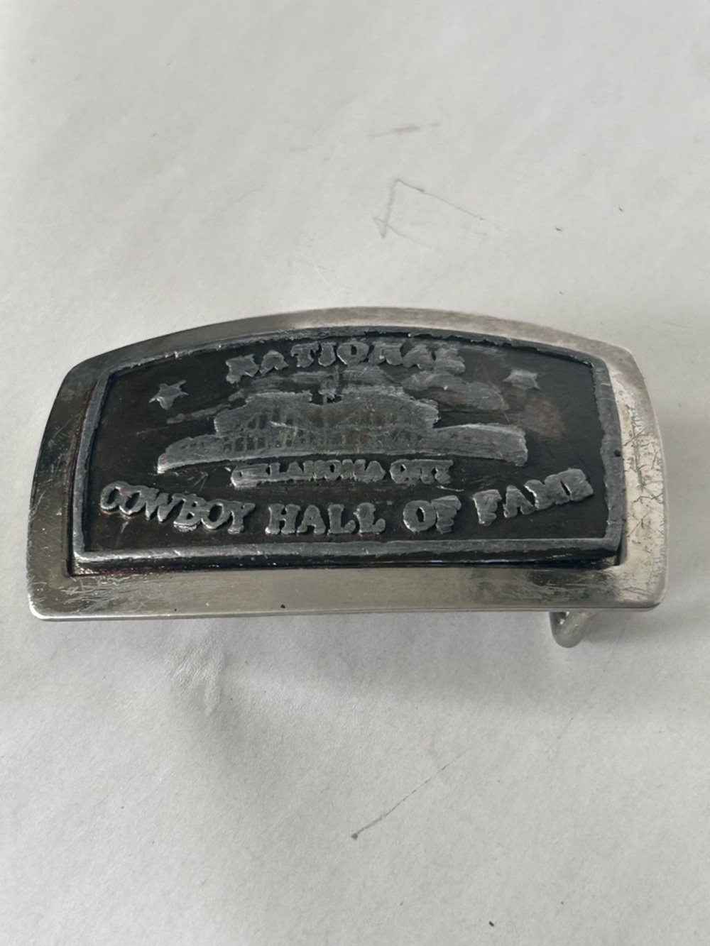 Cowboy Hall of Fame Silver-Tone Western Belt Buckle